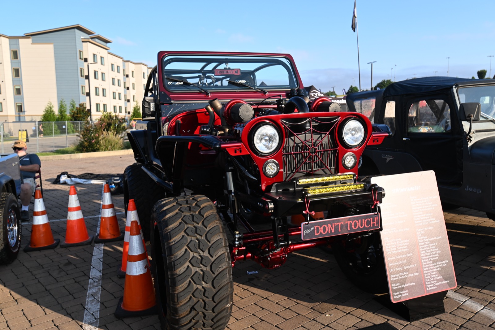 Custom spiderweb CJ-7 on the Show and Shine lot