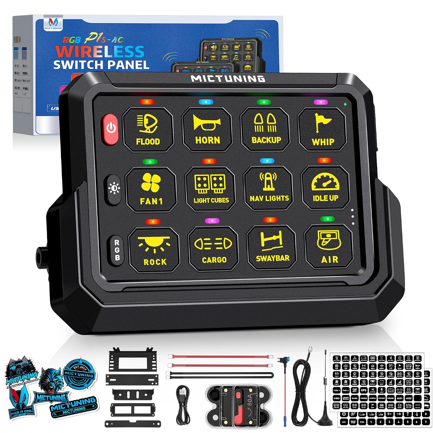 MICTUNING 12 Gang Wireless Panel